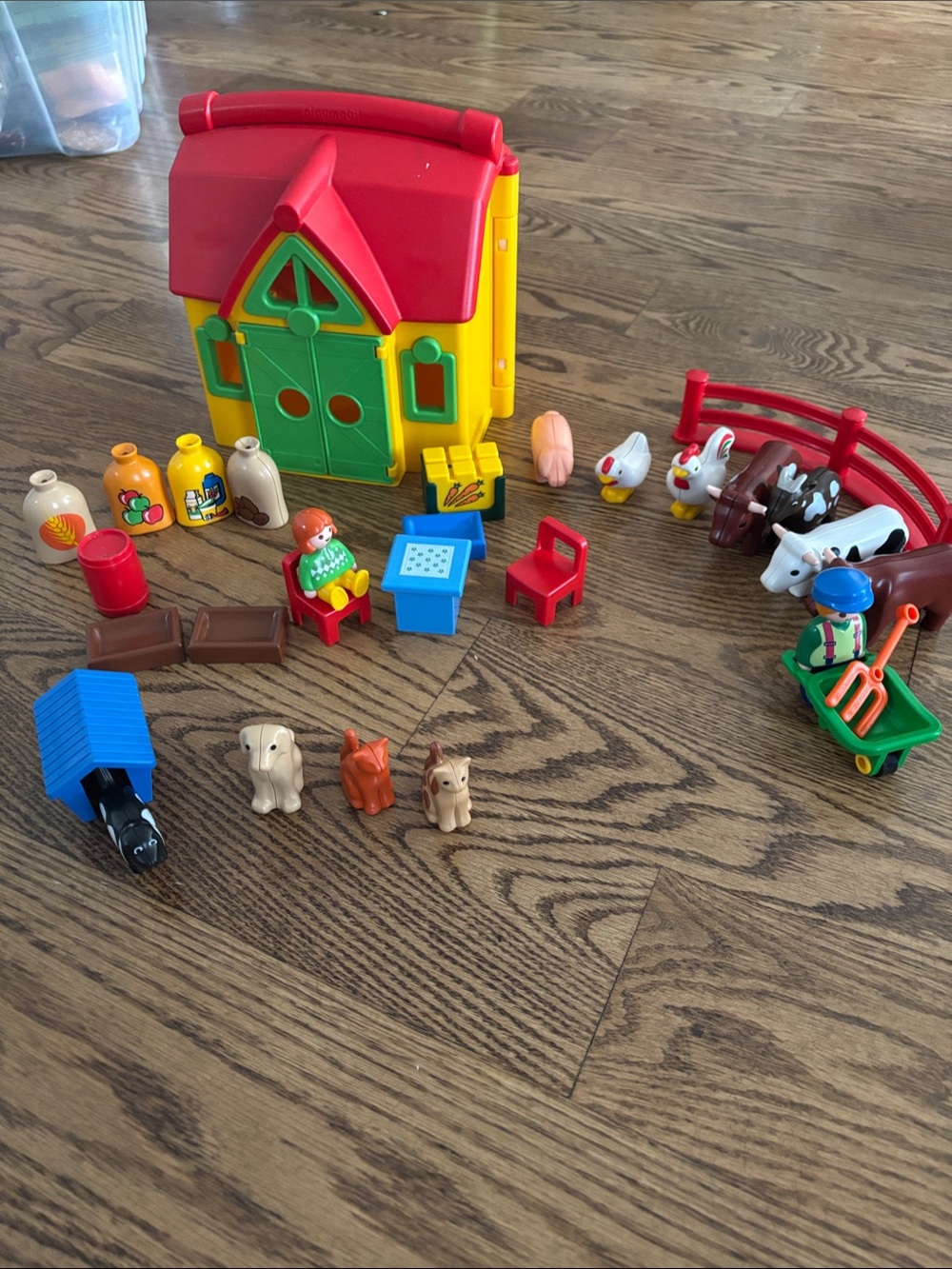 Red & Yellow Farm Playhouse with Green Doors - Kids Action Playset